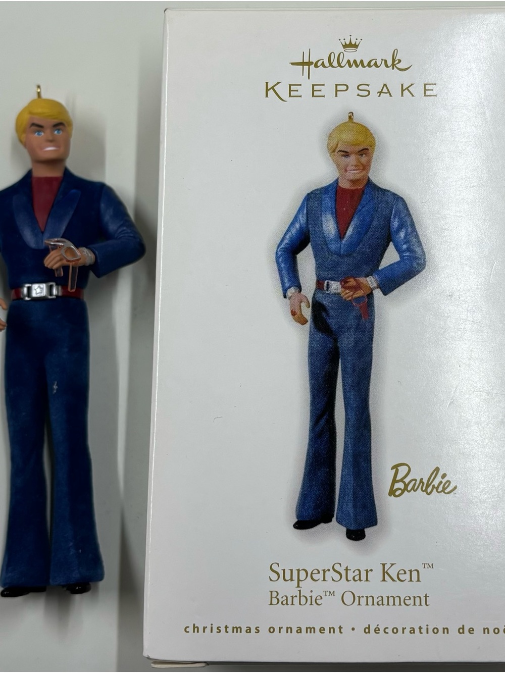 Hallmark Keepsake SuperStar Ken Barbie Christmas Ornament - Blue and Red